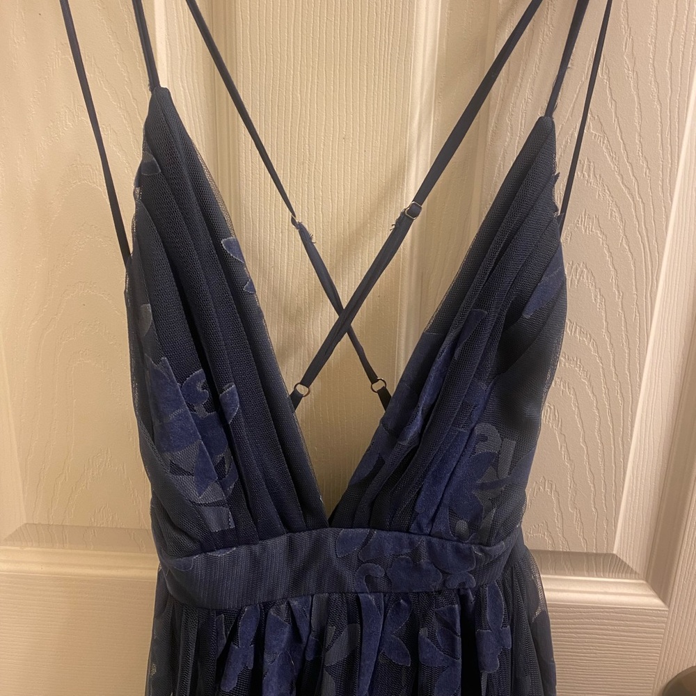 Navy Blue Maxi Dress- Size Small- Wedding Guest Dress